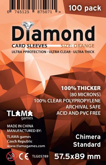 Obrázek Obaly na karty Diamond Orange: Chimera Standard (57,5x89 mm)  (80 mikronů, 100 ks)