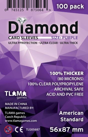 Obrázek Obaly na karty Diamond Purple: American Standard (56x87 mm)  (80 mikronů, 100 ks)