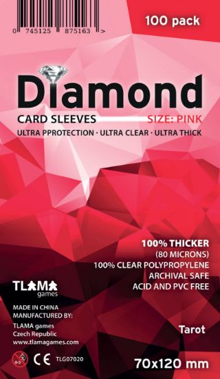 Obrázek Obaly na karty Diamond Pink: Tarot (70x120 mm)  (80 mikronů, 100 ks)