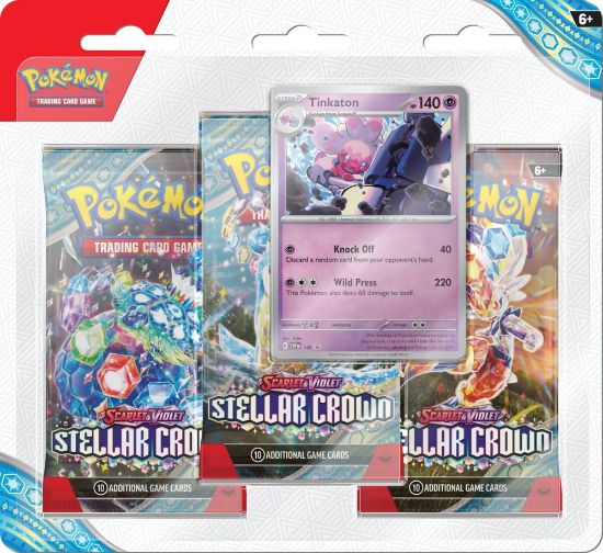 Obrázek Pokémon TCG: SV07 Stellar Crown - 3 Blister Booster