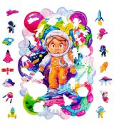 Obrázek DŘEVĚNÉ BAREVNÉ PUZZLE - Vesmírný dobrodruh