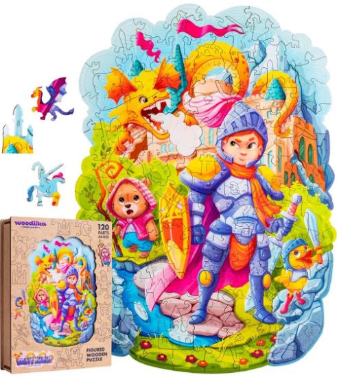 Obrázek DŘEVĚNÉ BAREVNÉ PUZZLE - Statečný rytíř