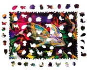 Obrázek DŘEVĚNÉ BAREVNÉ PUZZLE - Úžasný chameleon