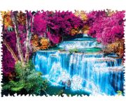 Obrázek DŘEVĚNÉ BAREVNÉ PUZZLE - Barevný vodopád