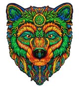 Obrázek DŘEVĚNÉ BAREVNÉ PUZZLE - Moudrý medvěd