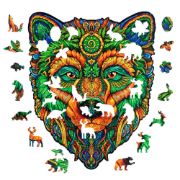 Obrázek DŘEVĚNÉ BAREVNÉ PUZZLE - Moudrý medvěd