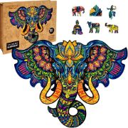 Obrázek DŘEVĚNÉ BAREVNÉ PUZZLE - Posvátný Slon