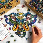 Obrázek DŘEVĚNÉ BAREVNÉ PUZZLE - Posvátný Slon