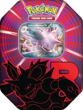 Zobrazit detail produktu - Pokémon TCG: Team Rocket Tin Nidoking ex Obrázek Pokémon TCG: Team Rocket Tin Nidoking ex