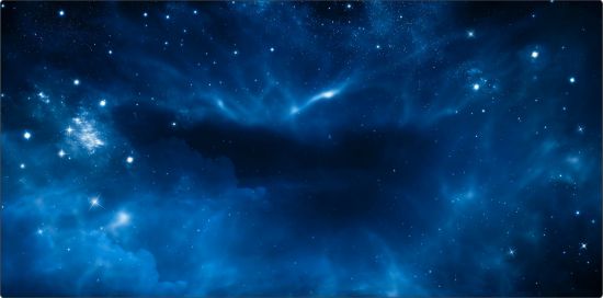 Obrázek Herní podložka (playmat) 120 x 90 cm (4'x3') - různé motivy  (neoprenová, obšitá, playmat) Space (vesmír)