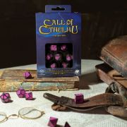 Obrázek Sada kostek Call of Cthulhu - sedmá edice – černo-růžová