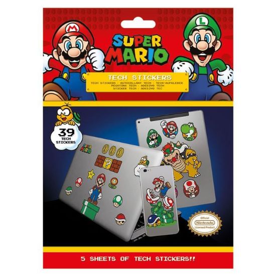 Obrázek Sada vinylových samolepek Super Mario - Mushroom Kingdom (39 ks)