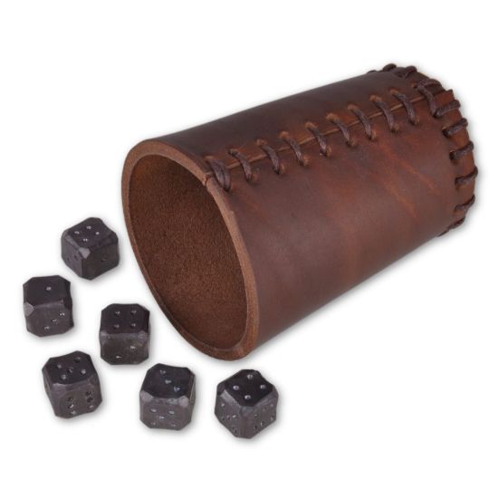 Obrázek Kované kostky s koženým kelímkem