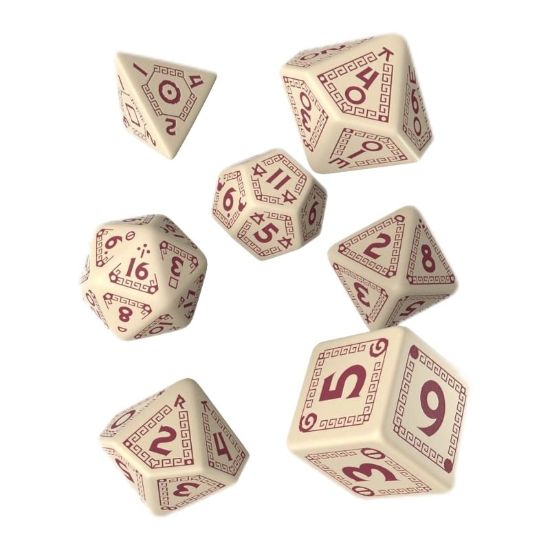 Obrázek Sada kostek RuneQuest - Beige & burgundy