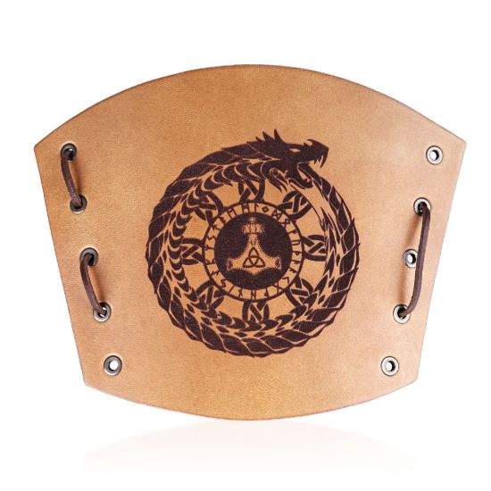 Obrázek Kožený nátepník Viking - Uroboros s Thorovým kladivem