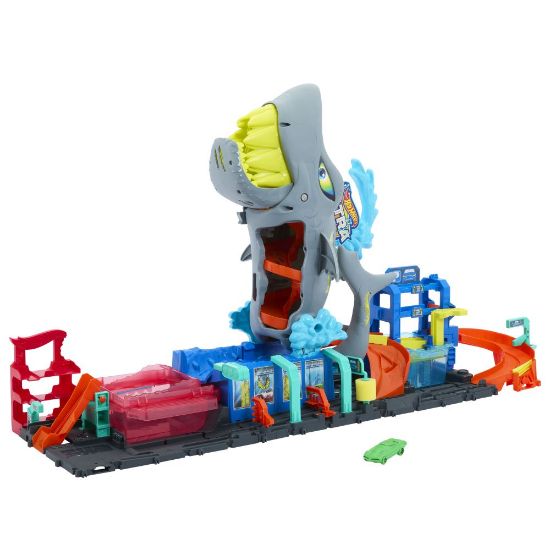 Obrázek Hot Wheels City COLOR REVEAL  automyčka se žralokem