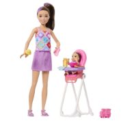 Obrázek Barbie SKIPPER BABYSITTER chůva s jídelní židličkou