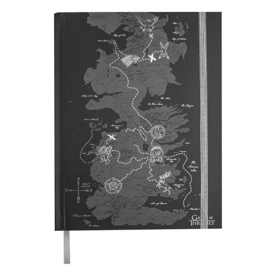 Obrázek Zápisník Game of Thrones - Západozemí, s mapou