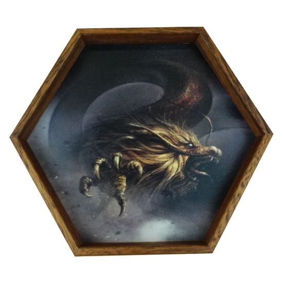 Obrázek Dřevěný Dice Tray - Drak