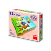 Obrázek Dřevěné kostky Pejsek a kočička – 12 kostek