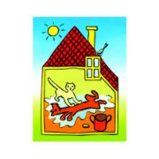 Obrázek Dřevěné kostky Pejsek a kočička – 12 kostek