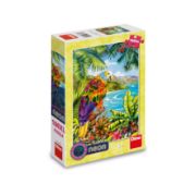 Obrázek Puzzle Papoušek v džungli 100 xl dílků neon