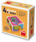 Obrázek Dřevěné kostky Ovoce – 4 kostky