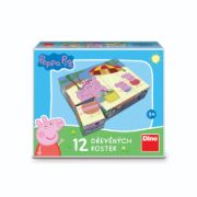 Obrázek Dřevěné licenční kostky Peppa Pig – 12 kostek