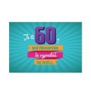 Obrázek 3D přání s pop-up efektem - 60 narozeniny