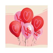 Obrázek Balónky latexové Love a srdce růžovo-červené 6 ks