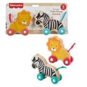 Obrázek Fisher Price dřevěná postrkovací lev a zebra 