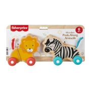 Obrázek Fisher Price dřevěná postrkovací lev a zebra 