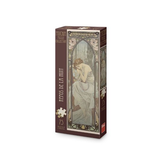 Obrázek Alfons Mucha – Odpočinek noci 75 panoramic Puzzle