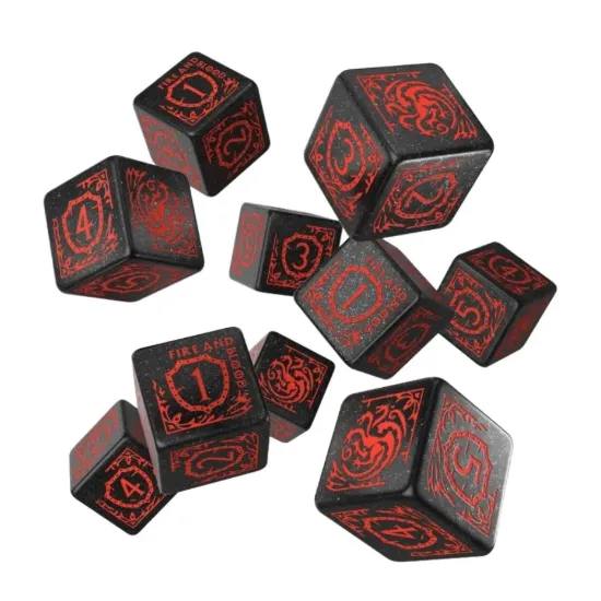 Sada šestistěnných kostek Game of Thrones - Targaryen (10 ks)