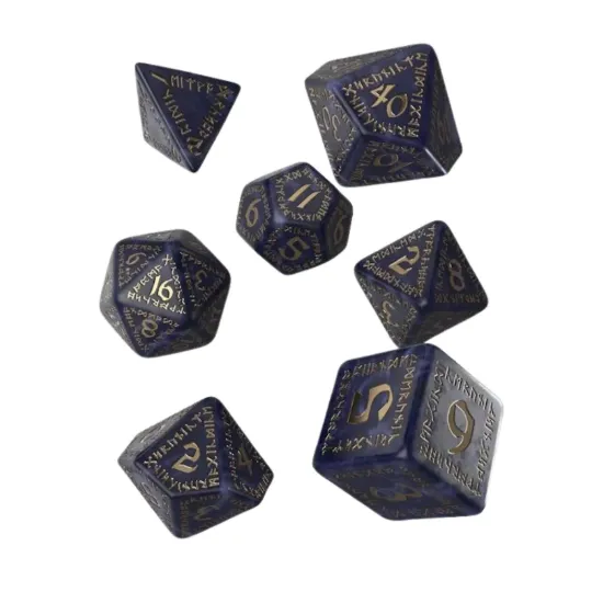 Sada runových kostek - Mixed Blue &amp; Gold