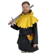 Středověká brašna s kováním - žlutá