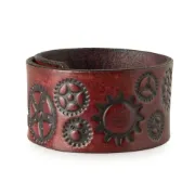 Obrázek Kožený náramek Steampunk – světle hnědá
