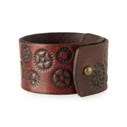 Obrázek Kožený náramek Steampunk – světle hnědá