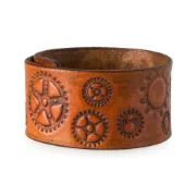 Obrázek Kožený náramek Steampunk – světle hnědá