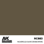 Obrázek AK Interactive - No.9/No.22 Olive Drab (WWII) 17 ml.